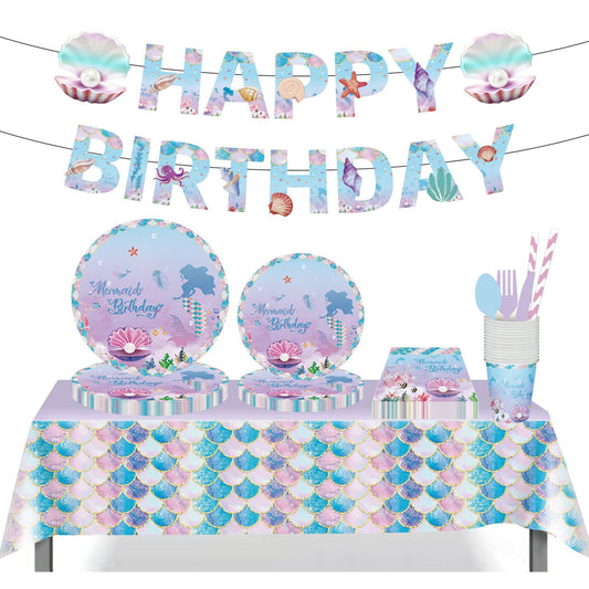 Mermaid Party Decorations Birthday Party Decorations Tableware