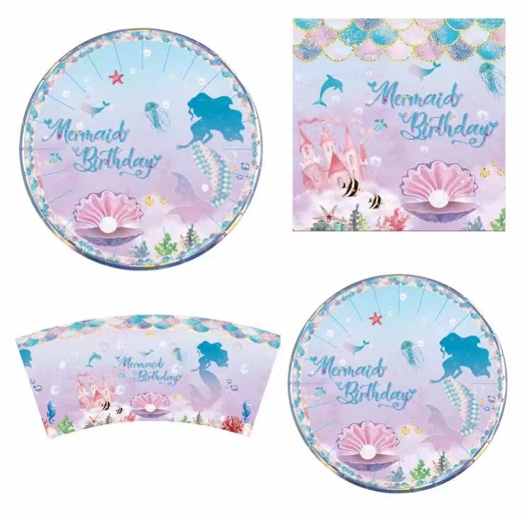 Mermaid Party Decorations Birthday Party Decorations Tableware