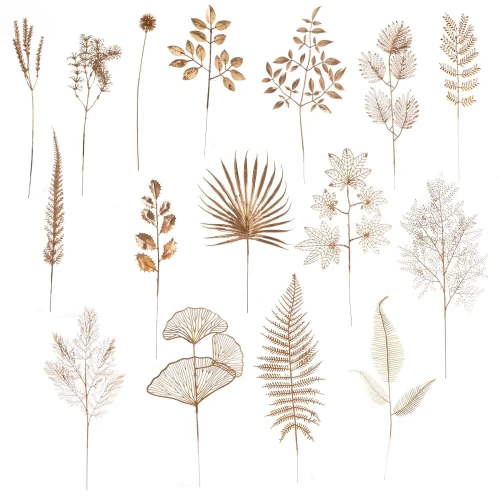 6pcs/Set Artificial Flower Gold Spray Decor