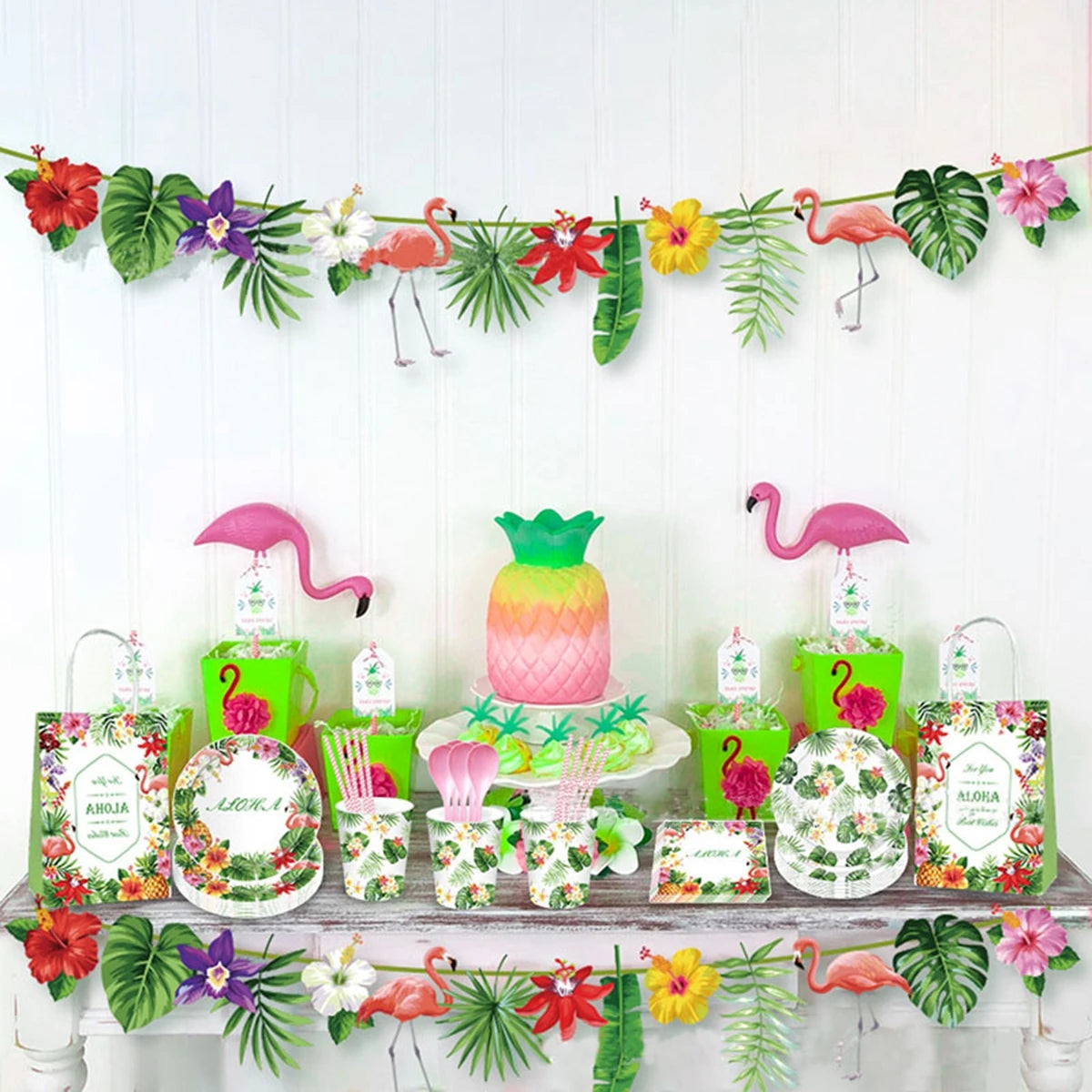 Luau Flamingo Pineapple Summer Wedding Party Birthday Hawaiian Party