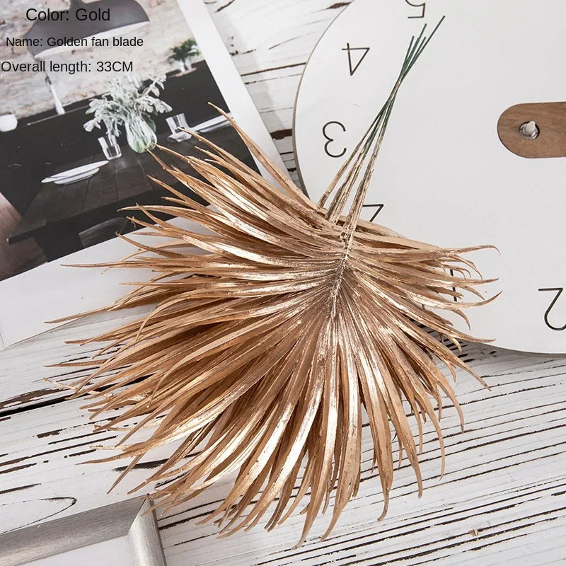 6pcs/Set Artificial Flower Gold Spray Decor