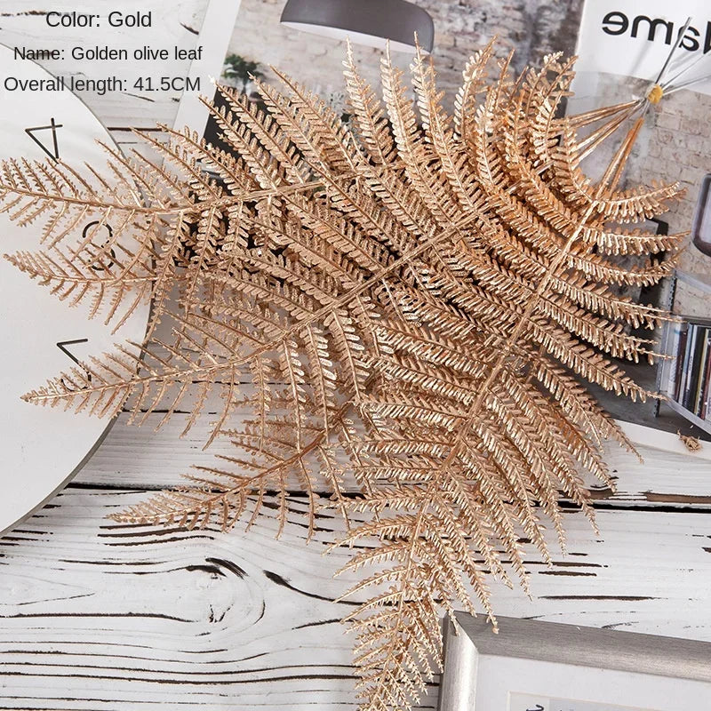 6pcs/Set Artificial Flower Gold Spray Decor