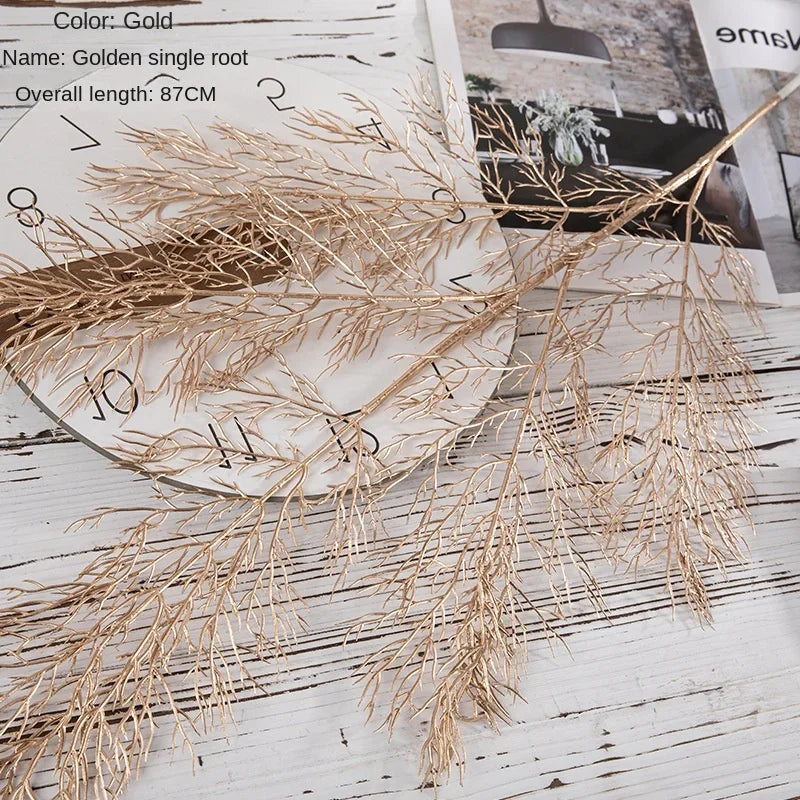 6pcs/Set Artificial Flower Gold Spray Decor