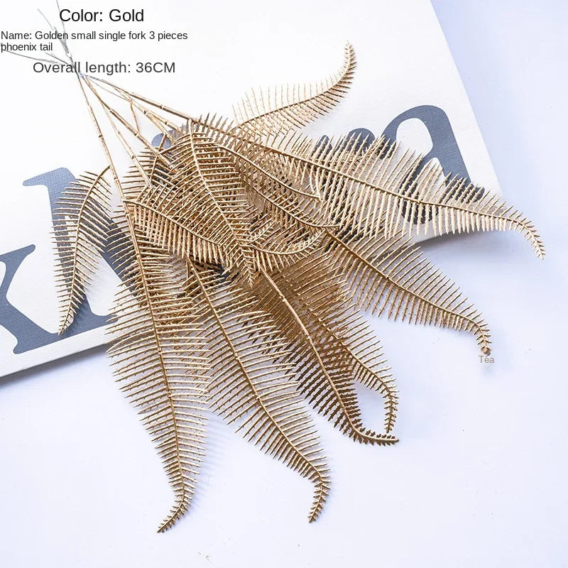 6pcs/Set Artificial Flower Gold Spray Decor