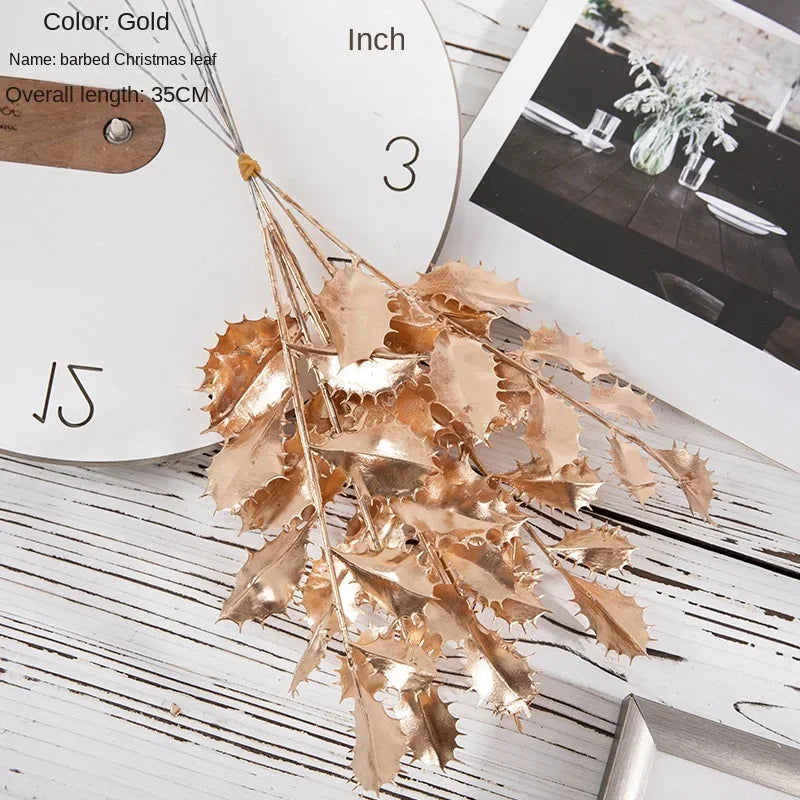 6pcs/Set Artificial Flower Gold Spray Decor